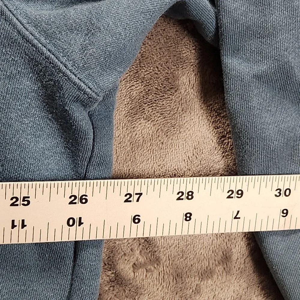 The North Face Hoodie Mens 2XL Blue  Fleece Pullover Never Stop Exploring